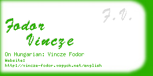 fodor vincze business card